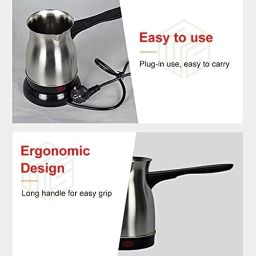 Image of Drumstone 𝟏𝟓-𝐘𝐞𝐚𝐫𝐬 𝐖𝐚𝐫𝐫𝐚𝐧𝐭𝐲 Stainless Steel Electric Turkish Coffee Maker | Fast Heating Portable Coffee Pot | Easy Brew Machine for Home Office Travel | Ideal Gift