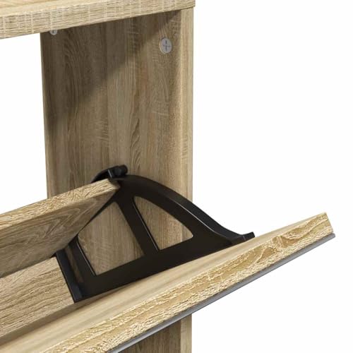 Cómoda zapatero de roble con espejo de diseño vertical robusto 8
