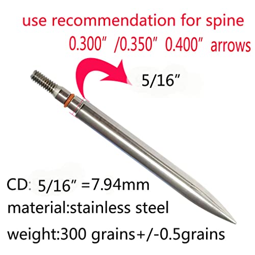 Image of 100 /125 /150 /200 /300 Grains Archery Field Points Practice Field Tips, Archery Target Practice Hunting Arrow Tip for Recurve, Compound Bow Crossbow, Stainless Steel Screw in Broadheads