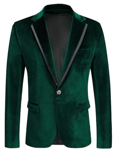 Mens Velvet Blazer Slim Fit Suit Velour Jacket One Button Blazer Solid Color Tuxedo Blazer Wedding Prom Dinner3