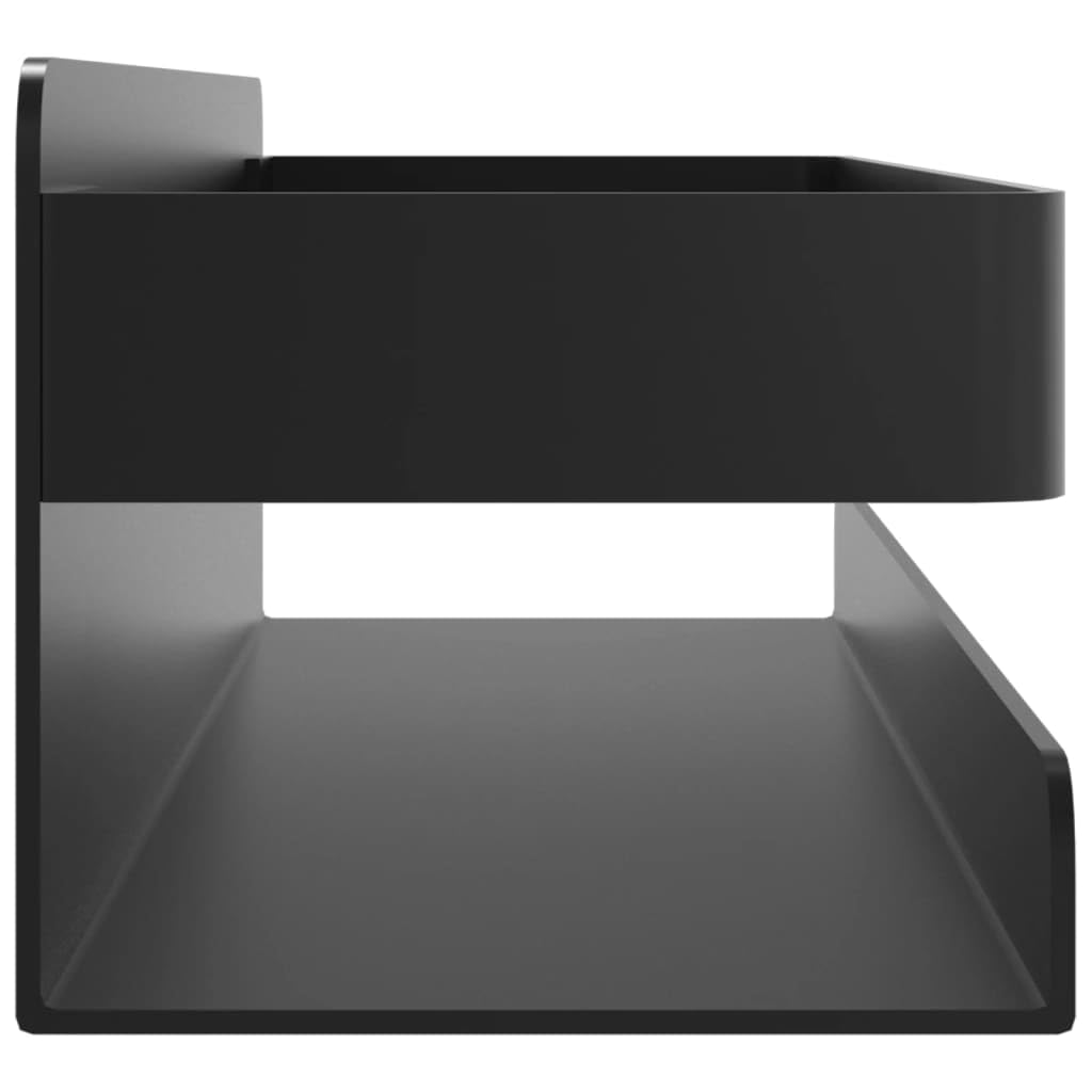 Półka prysznicowa, matowa czerń, 23 x 6,5 x 6 cm, stal nierdzewna 304, trwała i wszechstronna, z 2 możliwościami montażu, zapewnia więcej miejsca do przechowywania w łazience, kuchni