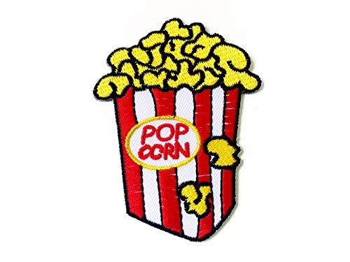 TH Popcorn Cute Sweet Red Color Logo Embroidered Sew on Iron on Patch for Backpacks Jeans Clothing