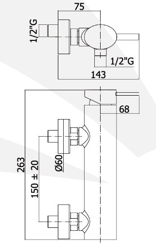 Miscelatore doccia esterno berry paffoni br168-cr