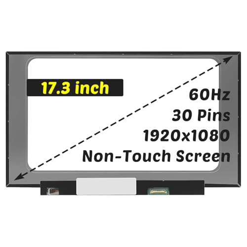 HOULISE Replacement for PN: NV173FHM-N46 LCD Screen 1920x1080 17.3 inch 30 Pins 60Hz LED Display Panel (for Non-Touch Screen Only)