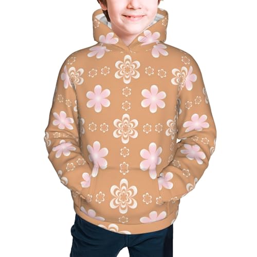 Vintage Pink Flower 1 Kids Pullover Hoodies Boys Sweatshirts Girls Athletic Clothes with Pocket2
