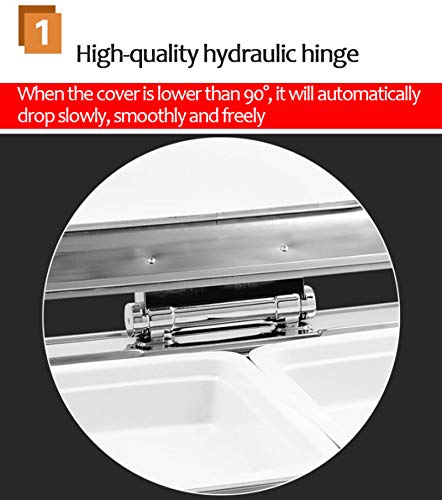 DBMGB Chafing Dish Speisewärmer Elektrisch Warmhaltebehälter Essen Buffetwärmer Heizung mit Sichtbarem Glasdeckel… – Bild 4