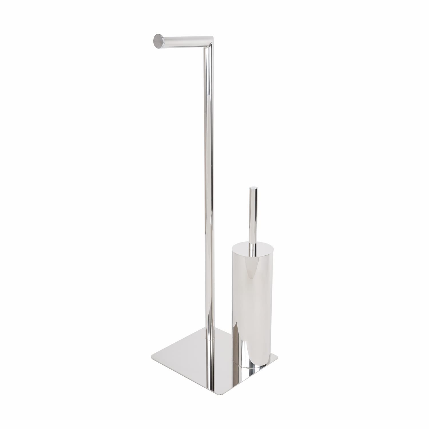 METAFORM Poseidon - Soporte para rollo de papel higiénico y escobilla de acero inoxidable AISI 304