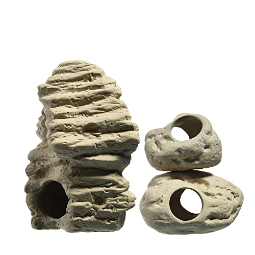 ALEGI Aquarium Decoration Rock Caves Set, Cichlid Stackable Cave Hiding
