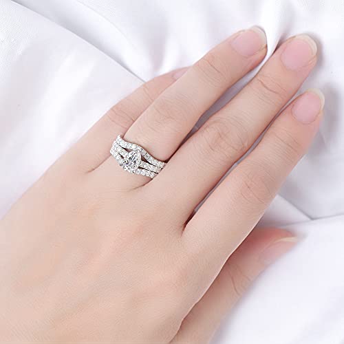 Doveggs 0.85Ctw G-H-I 2.2Mm Width Moissanite Lab Created Diamond Half Eternity Curved Enhancer Guard Wedding Band 14K Gold Quality Silver Wedding Engagement Ring For Women (Wedding Band Only, 6.5) #TOP3