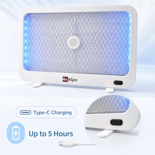 Image of Mr. Right GLOWTRAP | Rechargeable UV LED Bug Zapper Lamp | Portable Mosquito & Fly Killer with 2000mAH Battery | USB Type-C Charging