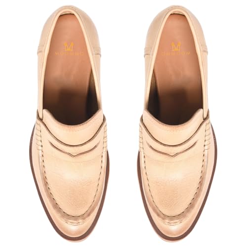 Image of MOOMMO Women Chunky Platform Loafers Pumps Round Closed Toe Slip On Penny Loafers Suede Block High Heels Oxford Shoes Formal Classic Thick Heel Dress Loafer Office Ladies Vintage Comfort 4-11 M US