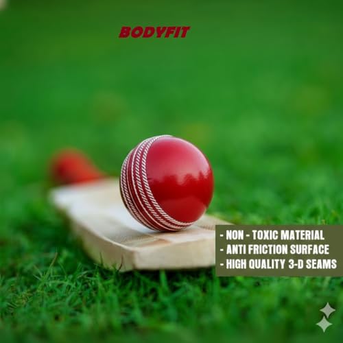 Image of Bodyfit Heavy Duty Plastic Premium Cricket Bat for Men, Women & Children | Lightweight| Full Size| | Hard Plastic Bat Red | 1 Piece, 1 Soft /Wind Ball. (Shot-Green)