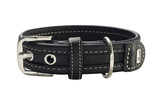 HUNTER MADEIRA SPECIAL Hundehalsband, Leder, griffig, anschmiegsam, 60 (M-L), schwarz
