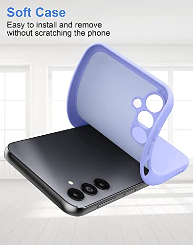 Image of DIZORO Microfiber Candy Case Compatible for Samsung A14 5G Smooth Touch Cushion Liquid Soft Silicone Gel Rubber Phone Cases Non-Slip Full Body Protective Shockproof Back Cover - Purple