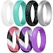 ThunderFit Silicone Rings, 7 Pack Wedding Bands for Women - 5.5 mm Wide