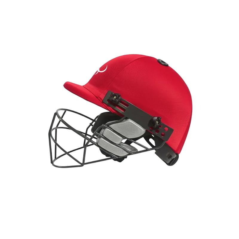 Nova Red Steel Cricket Helmet Durable Cricket Helmet with Steel Grill Adjustable Fit Comfortable Padding for Safety in Matches and Training-image-36