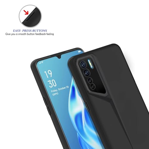 Image of Amazon Brand - Solimo Rubber Ultra-Thin Blade Runner Series Matte Finished Camera Protection Soft Back Cover for Oppo F15 - Black