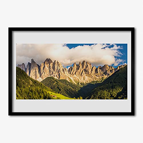 Affiche encadrée 100x70 cm paysage de montagne et forêt brumeuse Tulup pour grand mur de salon