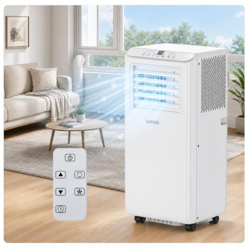 Image of Garvee 10000 BTU Portable Air Conditioner - 3-in-1 Cooling, Dehumidifying & Fan, Cools Rooms Up to 600 Sq.Ft, Quiet Operation with Sleep Mode, 24-Hour Timer, Energy Efficient