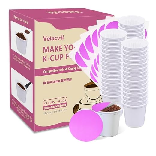 Velocvil 45 Pack Empty K Cups with Aluminum Foil Lids Kit, Disposable Fillable K Cups Coffee Pods Set for Keurig 1.0 & 2.0, Make Your Own Coffee Pods