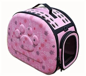 GlobalNiche Pink, L: Pet Bag Pet Travel Carrier Shoulder Dogs Cats Bag Folding Portable Breathable Outdoor Pet Carrier Dog Backpack Pet Products Pa01