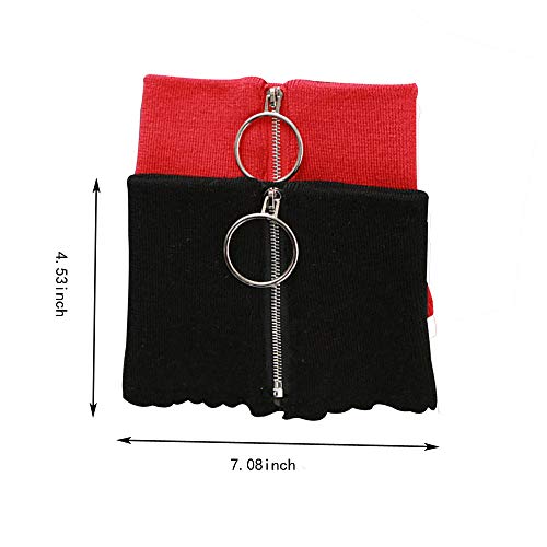 Knitted Collar For Women Men Detachable High Collar Scarves Lapel Wrap Zipper Choker For Off Shoulder Clothing Black #TOP2