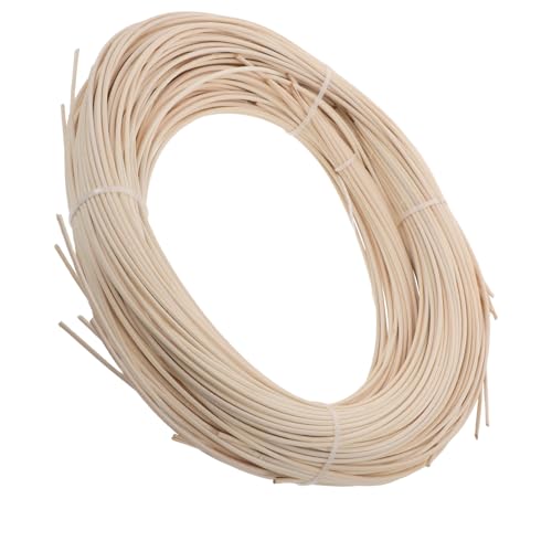 Uonlytech Kit Reparación Ratán Natural 250 G, Caña Redonda 2,5 Mm para Muebles Jardín y Patio, Suministros para Encordar Sillas, Material Fijación Mimbre para Restaurar Muebles Rattan Sofá