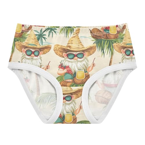 ZZKKO Summer Vacation Gnome Girls Underwear Toddler Panties for Girls Comfort Brief Size 2T-8Y