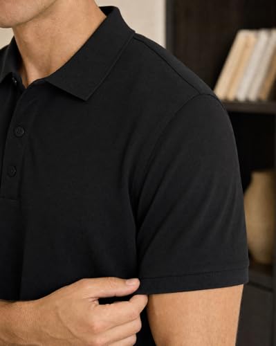 Image of NOBERO Men's Cotton Solid Regular Fit Polo Shirt