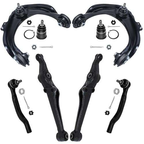 Image of Detroit Axle - Front Upper & Lower Control Arms Ball Joints Outer Tie Rods Replacement for Acura CL TL Honda Accord - 8pc Set