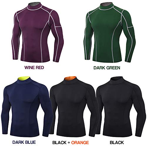 Ajcoflt Camiseta masculina de manga comprida de compressão de secagem rápida Camiseta esportiva elás