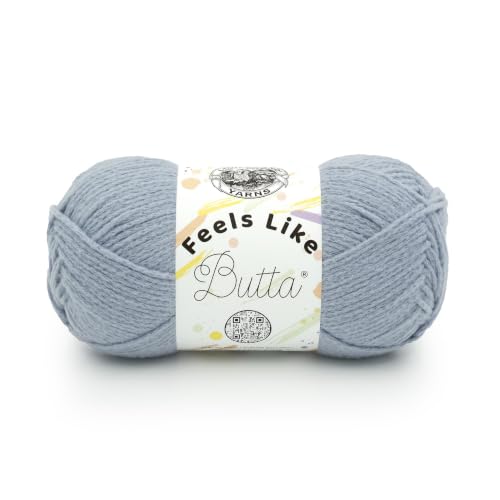 Image of Lion Brand Yarn, Feels Like Butta Soft Crochet Yarn, Polar Blue, 1 Pack