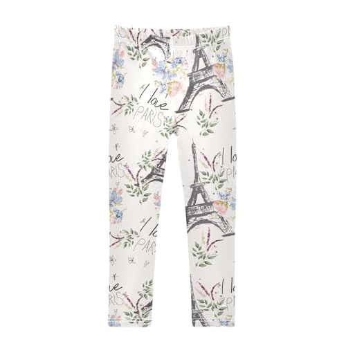 Girls Leggings Paris Pattern Toddler Girls Clothes Leggings for Girls Toddler Girls Leggings 3-4T