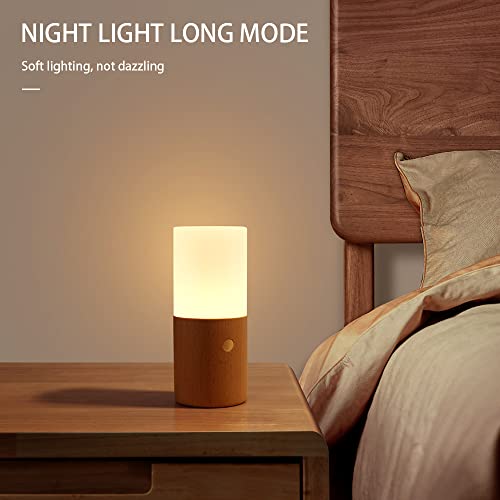Acrylic Touch Lamp with Gravity Sensor,Night Light for Kids Warm White Light&7 Color Changing RGB,Battery Operated Bedroom Living Room,Kids Room,College Dorm,Office (Beech) (NO-HB015) - Image 4