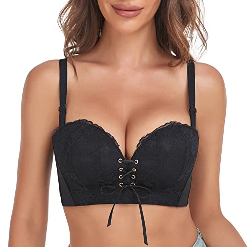 FallSweet Add Two Cup Lace Bras for Women Push Up Wirefree Brassieres