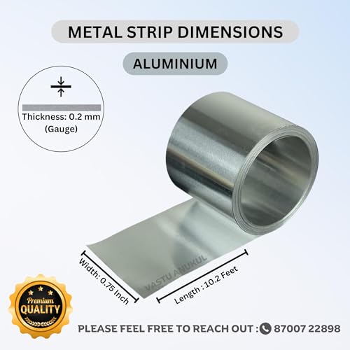 Image of Premium Metal Vastu Strips (Size L 10.2 Feet x W0.75 inch /25mm x 0.2 mm Gauge Thickness Vastu Remedies for Entrance, Toilet Correction and Zone Balancing