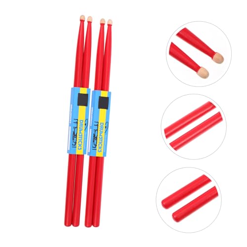 2 pares de baquetas de madera de arce rojas para percusión miniatura 7