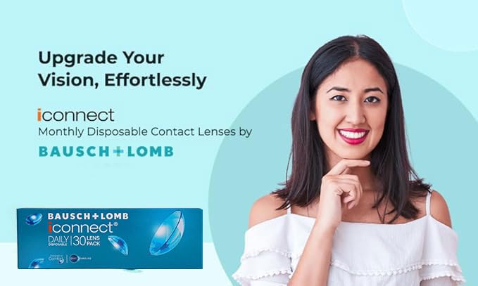 Image of Bausch & Lomb Iconnect Daily Contact Lens - Spherical | Daily Disposable | Hydrogel Material | (-5.25, Pack of 30)