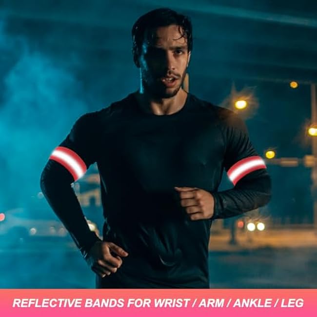 PATIKIL Reflective Bands for Wrist/Arm/Ankle/Leg, High Visibility Reflector Bands, Safety Reflector Tape Straps for Night Running Cycling Walking