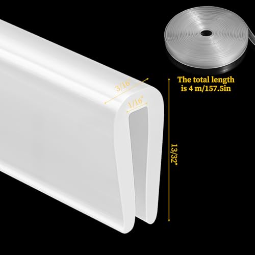 Image of Rubber Edge Trim, 3mm Thickness U Channel Edge Protector Flexible Proof Edges Trims for Sharp Edges Clear 1 /16 inch Slot, Fit for 0-3 /32 inch Guard Protectors for Sheet Metal, Car Doors, Hatches,13Ft