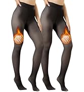 Mincib Womens Fleece Lined Tights Winter Warm Thermal Tights Fake Translucent Thick Pantyhose