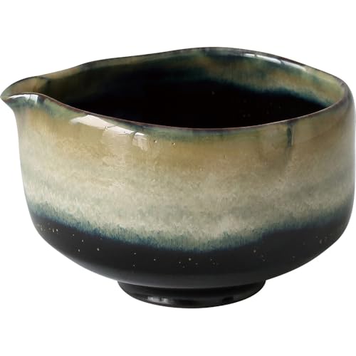 World Create Handmade Katakuchi Matcha Bowl, Evening Size (W x D x H): Approx. 4.9 x 4.3 x 2.9 inches (12.5 x 11 x 7.5 x 7.5 x 16320 mm)