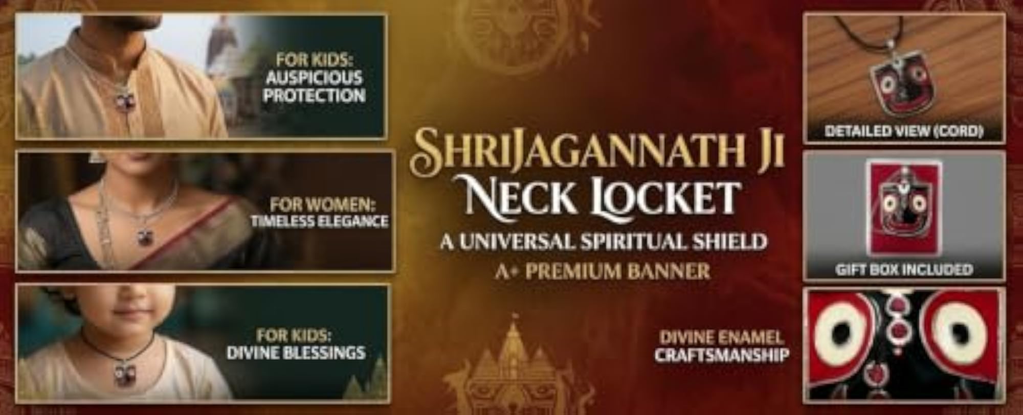 Jagannath Ji Locket Pendant Necklace for Men & Women