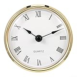 Reloj de cuarzo para entusiastas del bricolaje, diseño redondo de 80 mm, con números llamativos y cubierta transparente (dorado)