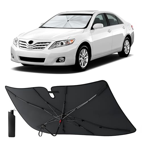 Image of EcoNour Windshield Sunshade & Window Tint for Toyota Camry 2007 2008 2009 2010 2011 | Front Windshield Sun Shade UV Heat Blocker | Foldable Car Sun Visor Interior Cooling Accessories