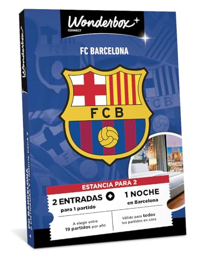 Tick&Box - Caja Regalo - FC Barcelona - 2 entradas para 1 Partido a Elegir Entre 19 Partidos al año + 1 Noche de Hotel en Barcelona - Idea Regalo Original Supporters