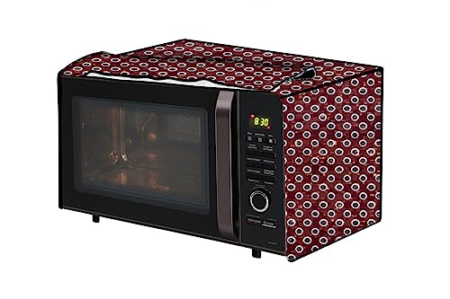 Image of The Furnishing Tree PVC Waterproof Microwave Oven Cover Compatible for Panasonic 20 L Solo NN-ST266BFDG Symmetric Pattern Red