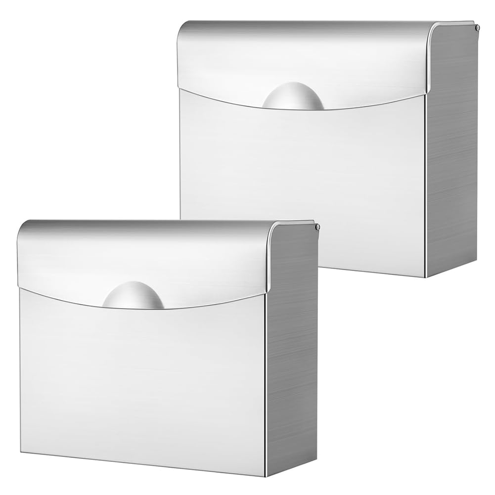 CTRLZS Stainless Steel Wall-Mounted Tampon Disposal Bin Sanitary Napkin Receptacle 2 Pcs Receptacle Sanitary Napkin Disposal