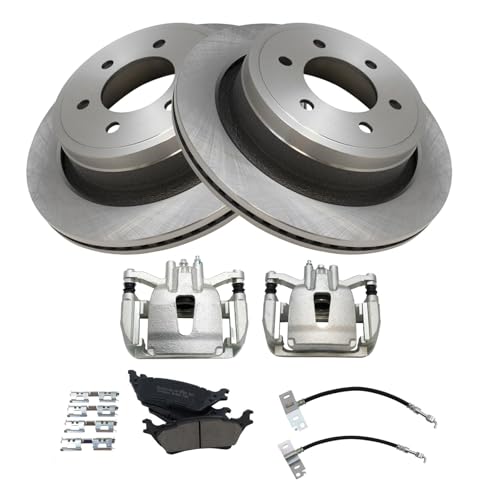 Image of TRQ Brake Pad & Rotor Kit Ceramic Compatible with 2015-2017 Ford F-150