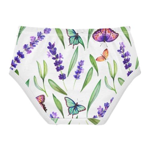 Lavender Flowers Butterflies Toddler Underwear Custom 2t Cotton Panties for Girl Colorful Briefs Girls Undies2